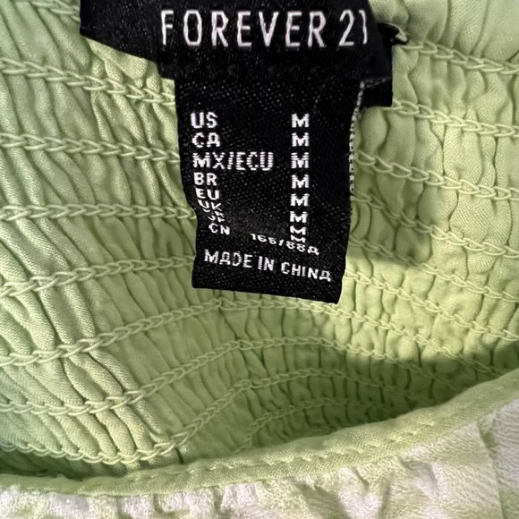 FOREVER21 - Green Gingham Babydoll Dress - Medium - Picture 3 of 4